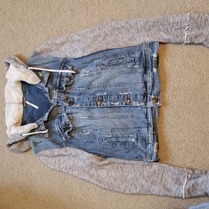 Free People Hooded Jean Jacket